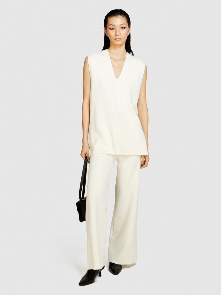 Knit vests - women's vests and sleeveless jackets - Creamy White | Sisley image number 1